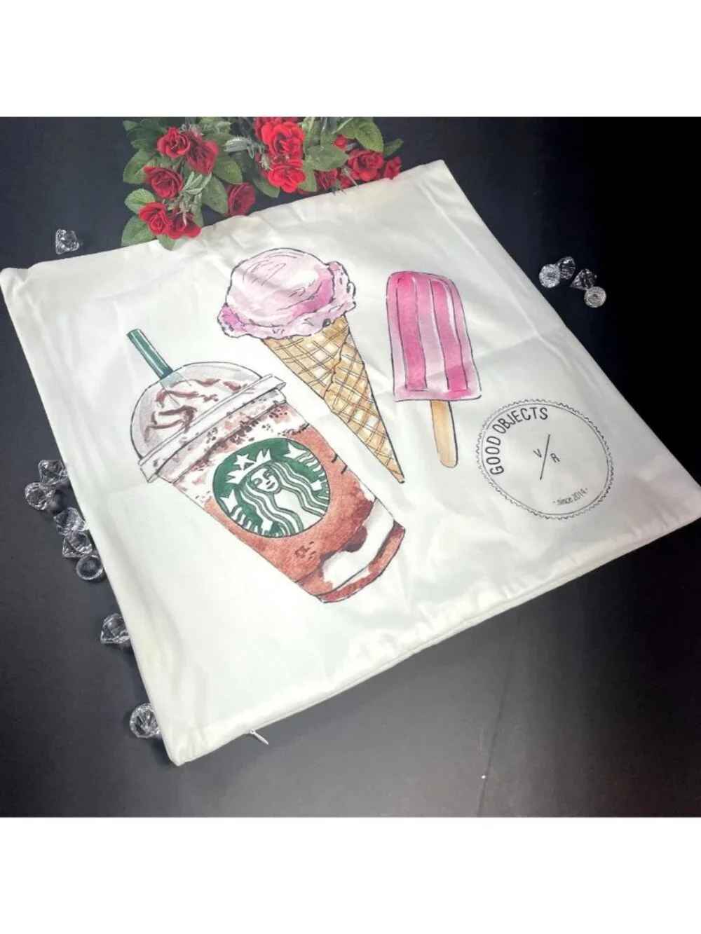 Ice Cream Throw Pillowcase Coffee Decor Sham Pillow Cushion Cover Popsicle